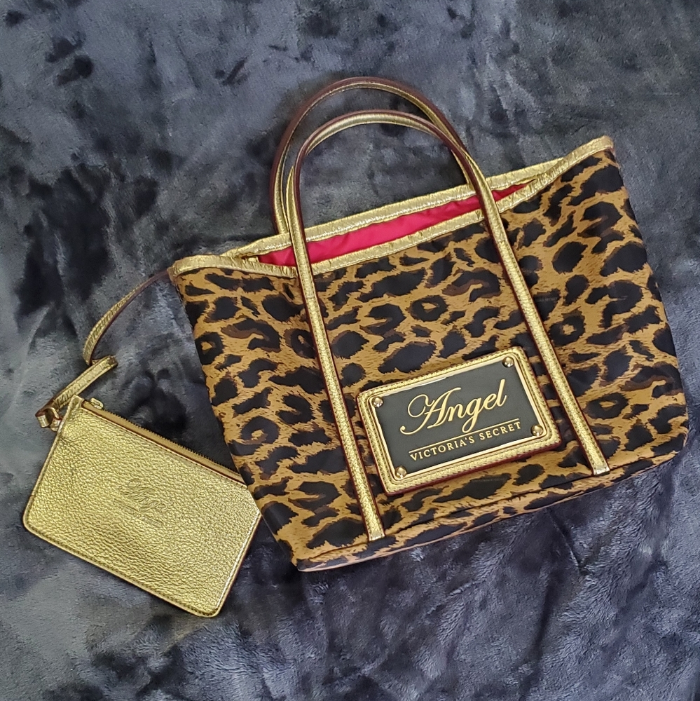Victoria Secret Angel Cheetah Print Tote set